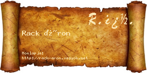 Rack Áron névjegykártya